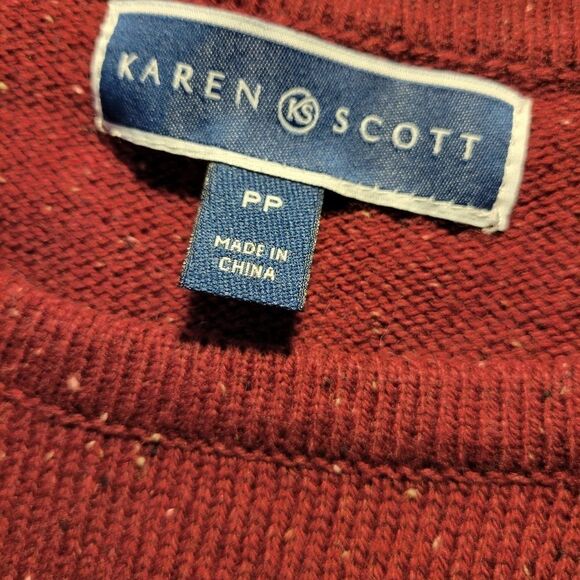 "Karen Scott" Woman's Knitted Sweater Sizes: PP/PXL scoop neck ,long sleeve NWT - Picture 5 of 8